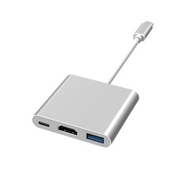 YUNKOZAND USB-C to HDMI Adapter, Type-C Hub to HDMI 4K Output USB 3.0 Port and USB-C PD 100W Charging Port, Compatible with USB-C Laptops and Other Type C Devices