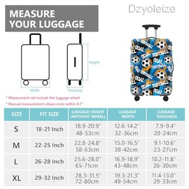 Dzyoleize Funda Gruesa de Protección Total para Maleta 18-32 Pulgadas, Cubierta Ajustable Resistente a Rasguños para Equipaje de Mano y Bodega (Fútbol