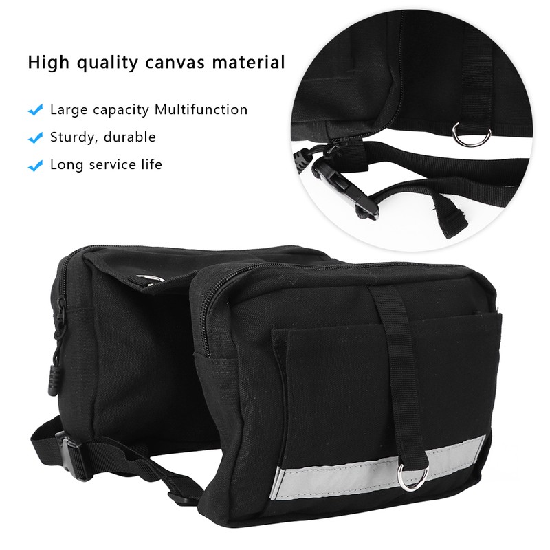 Reflective Stripe Canvas Bag Outdoor Sports Multifunction Large Capacity Pack