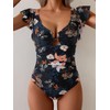 Eomenie Womens Ruffled One Piece Swimsuit Tummy Control Curvy Bathing