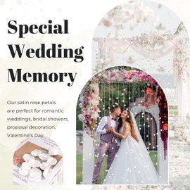 Der Rose 300pcs Artificial Flowers Silk Fake White Rose Petals Flower Girl Scatter Pedals for Aisle Centerpieces Table Confetti Party Favors Home Wedding Decorations