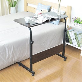 SogesGame Side Table with Wheels, Home Snack Side Table with Castors Mobile End Table,Black,05#1-80BK-S8-US