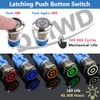 DMWD 5Pcs 16mm Metal Latching Push Button Switch Waterproof Silver