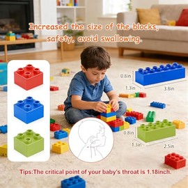 Juego de bloques de construcción para niños con placa base, ladrillos de construcción grandes, 101 piezas, juguete sensorial clásico a granel para niñ