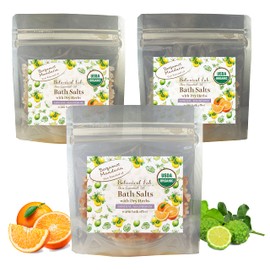 Bath Salt, Magnesium, Aroma Bath Salt, Bergamot, Mandarin, Hot Bath, Aromatic Bath, Moisturizing (Trial Set, Gift, Present) (Extra 3.5 oz (100 g) Pack of 3, White Rock Salt, Pink Rock Salt, Red Rock