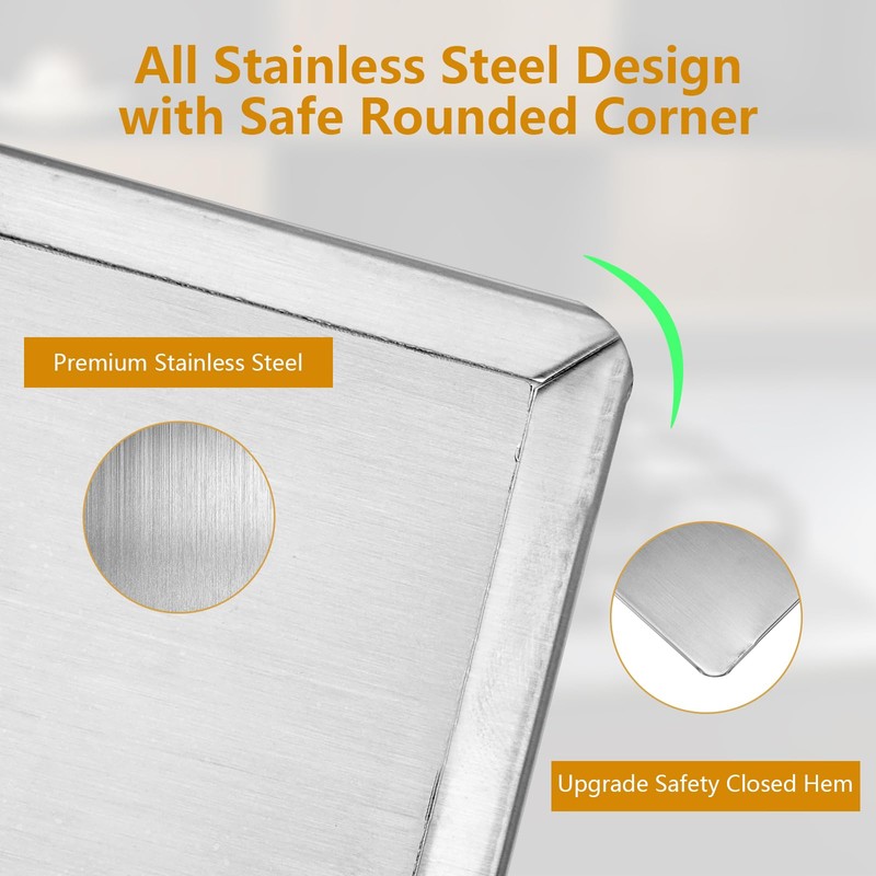3 Sided Oil Splatter Guard, Upgrade Stainless Steel Anti Splatter