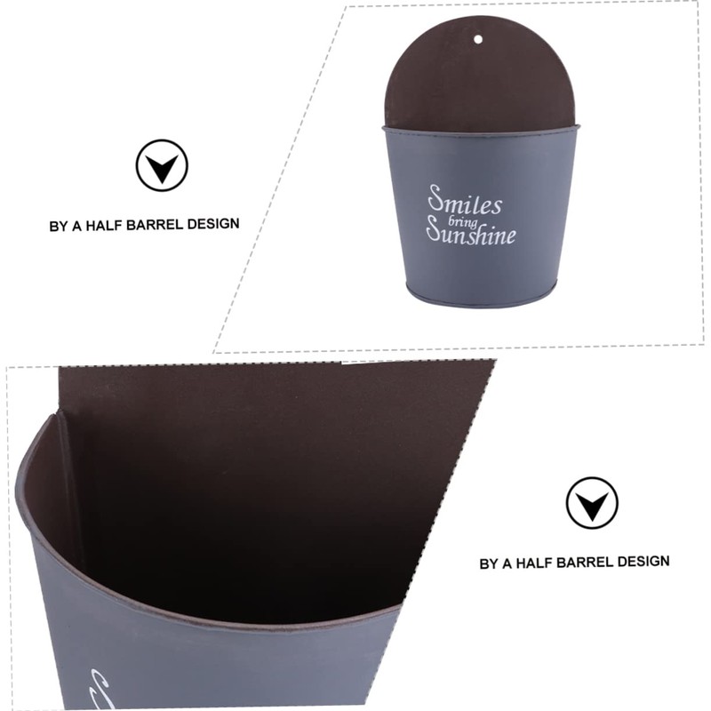 KONTONTY Iron Wall Pocket Planter Half Round Hanging Planters for