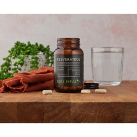 KIKI Health - Resveratrol, Antioxidant - Dried Giant Knotweed Extract - Contains 98% Trans-resveratrol - for Cardiovascular Health, Youthful Ageing and Vitality - 60 Vegicaps