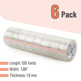 Mr. Pen- Packing Tape, 6 Pack, 1.88” Wide, 109 Yards, Shipping Tape, Packaging Tape, Clear Packing Tape, Moving Tape, Packing Tape for Moving Boxes, Packing Tape Refills, Packing Tape Heavy Duty