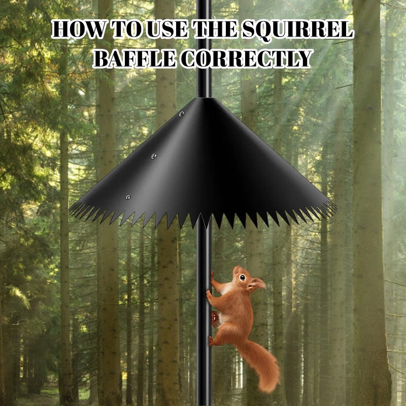 Squirrel Baffle for Bird Feeders, Wrap Around Squirrel Deterrent for