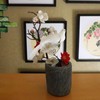 FBIRDY 2pcs Decorative White Doves Artificial Birds Ornaments for Floral