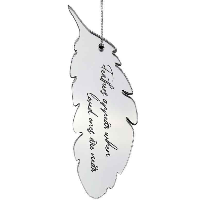 Mirrored Acrylic Feather Hanging Decoration - Feathers appear when loved