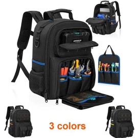 Toolbag 툴백팩, 헤비 듀티 공구 가방, 패딩 처리된 어깨끈 및 탈부착 가능한 정리함, 방수 작업용 (전기 기술자용 [03 yellow] Tool Backpack, Heavy Duty Tool Bag, Padded Shoulder Straps and Removable Organizer, Waterproof for Work (for Electricians [03 yellow])