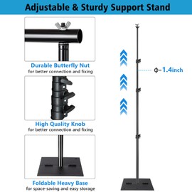 SLOW DOLPHIN Heavy Duty Backdrop Stand10ft x 8.5ft Adjustable Background Support System Kit with Steel Base for Photography, Photo Backdrop Stand for Parties Birthday, Photo Booth Video Studio