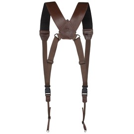 COIRO DSLR Camera Chest Harness – Leather Harness for Women and Men – Comfortable Weight Distribution – Binocular Ideal for Hiking – 2 Side Pockets for Batteries and Memory Card (Brown)