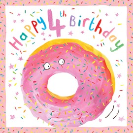 Twizler 4th Birthday Card for Girl - 4 Year Old Birthday Card Girl - Girls Birthday Card - Age 4 Birthday Card - Childrens Birthday Card Age Four