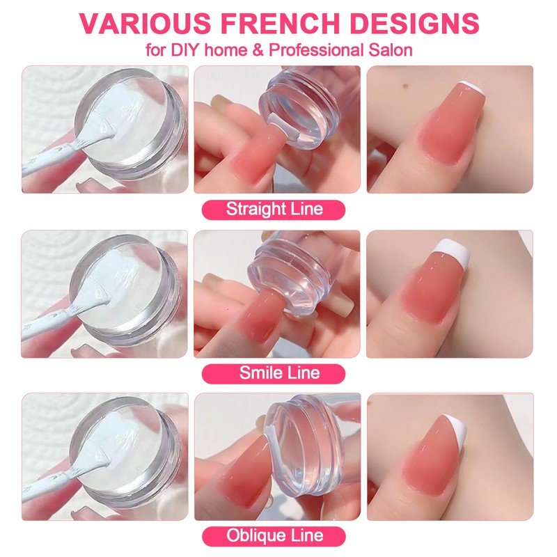 HYWWPFLAY Jelly Nail Stamper & Liner Nail Art Brushes -