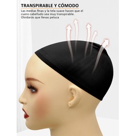 24PCS Cabello para Peluca Wig Cap, Gorro de Peluca Ultra Fino y Extensible, Malla Para Peluca Cap Net, Malla de Pelo de Extremo Cerrado, Medias para Pelucas Color Beige para Mujer