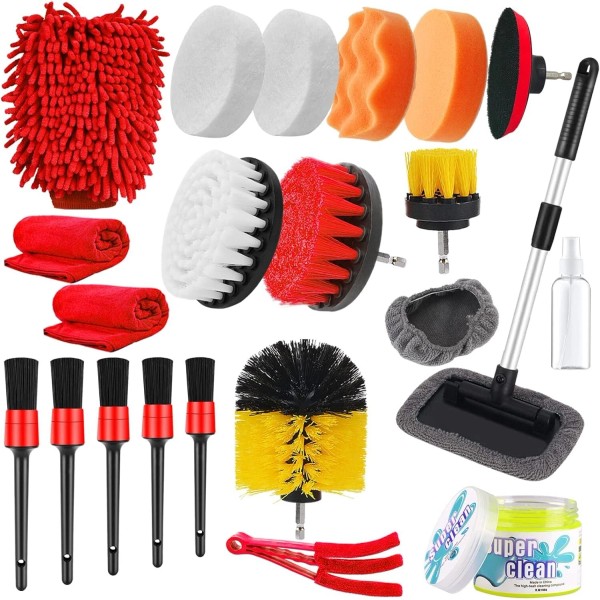 Complete Car Care: The 21 Pcs Ultimate Car Detailing Brush
