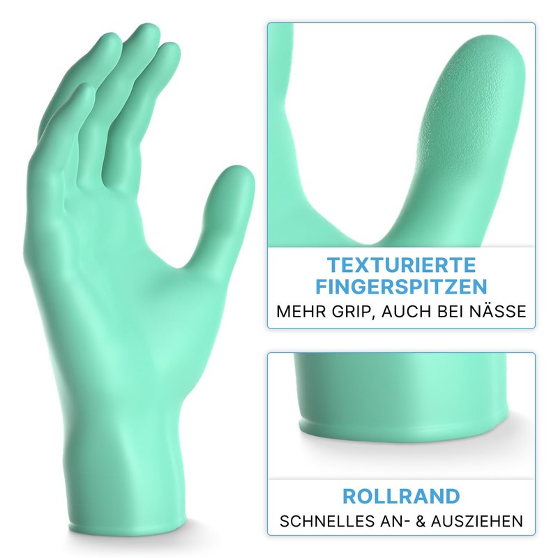 ARNOMED Disposable Gloves, Green, M, L, XL, Pack of 1000