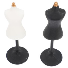 STOBOK Doll 2 Pieces 1:12 Mini Female Mannequin Torso Shape Mini Clothing Display Stand Clothing Display Holder Acessories Black Mannequin Mini Torso