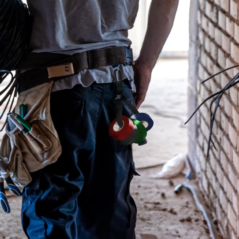 Electrical Tape Holder for Tool Belts, Tape Thong with Carabiner