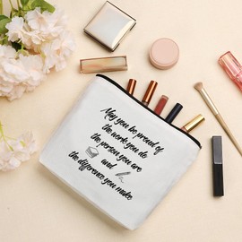 WRNZL Teacher Makeup Bag, Thank You Appreciation Gifts Valentine End of Year Birthday Gift Christmas Gifts