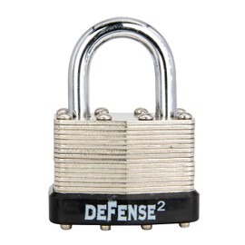 Defense2 Chrome Plated 1 3/4 Inch Laminated Padlock, 4 Pack