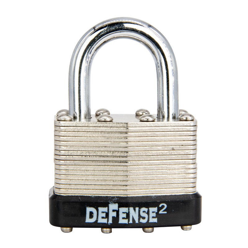 Defense2 Chrome Plated 1 3/4 Inch Laminated Padlock, 4 Pack
