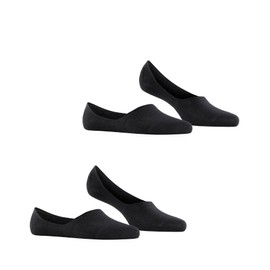 Burlington Women's Everyday Multipack W In Cotton No-Show Plain 2 Pairs Liner Socks, Black 3000, 4-5