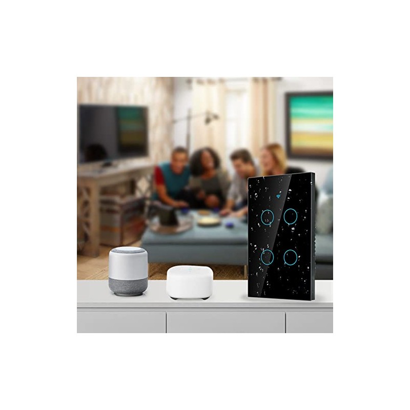 Remote Control, Switch Single Circle Glass Panel Light Switch Work