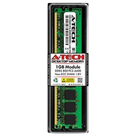 A-Tech 1GB DDR2 800MHz UDIMM PC2-6400 CL6 1.8V DIMM Non-ECC Unbuffered Desktop RAM Memory Module