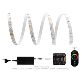4 Meter LED RGB Strip Light kit 30 LEDs/m, IP20) including Controller + Remote Control + 3 A Power Supply