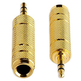 1/4 inch to 1/8 inch Audio Adapter, 6.35mm to 3.5mm Adapter, Headphone TRS Stereo Aux Converter 1/4 to 3.5mm Adapter, 2 Pack