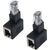 Duttek - Adaptador Ethernet de 90 grados, en ángulo recto,