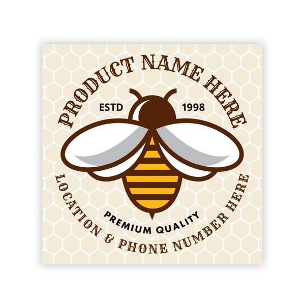 Personalized Honey Roll Labels, Custom Honey Product Stickers, Business Honey