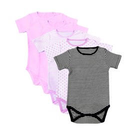 NIYS Unisex Bodysuits Shortsleeved Comfortable Soft 100% Cotton Vests for 0 to 24 Months Baby Boys and Girls (Colour 3, 3-6M)