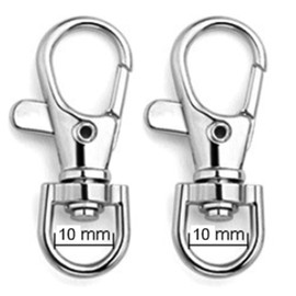 Swivel Keychain Clips, D Ring (10mm) Metal Key Chain Hooks Clips (Silver, 40pcs), for Key Ring/Rings Crafts/Layard/Wallet/Bag Packbag Luggage