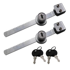 CTWHA 2PCS Glass Door Lock with Chrome Finish Ratchet Lock with Key Display Case 318 Serrated for Sliding Doors Retail Case Latch