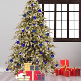 Emopeak 24Pcs Christmas Balls Ornaments for Xmas Christmas Tree - Shatterproof Christmas Tree Decorations Large Hanging Ball for Holiday Wedding Party Decoration (Navy Blue, 1.2"-3.1CM)