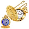 Whodoit LED Gold Locomotive Len's Quartz Men's Pocket Watch