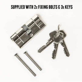 High Security TS007 1 Star Euro Cylinder Lock, British Standard, Insurance Approved Barrel Lock and Key Sets. Supplied 3 Keys. UPVC Door Locks. (40mm x 50mm (90mm Total)), Chrome