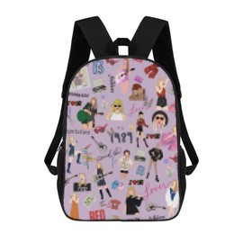 Generisch Fashion Backpack 17 Inch Laptop Bag Teen Backpack Taylor for Boys Girls School Students, black