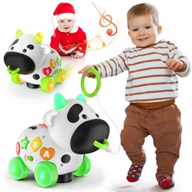 Musical Cow Toys for 1+ Year Old Boy Girl, Bilingual Baby Toy 6-12-18 Month, 1 Year Old Boy Toys, 1 Year Old Girl Gift, Learning Toddler Toy Age 1-2, First Christmas 1st Birthday Gift