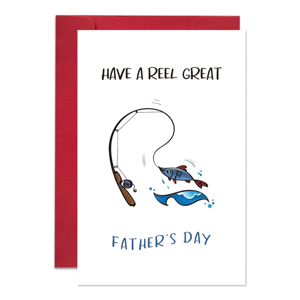 Ogeby Funny Father’s Day Card for Dad, Humor Fishing Fathers Day Card for Him, Have a Reel Great Father’s Day