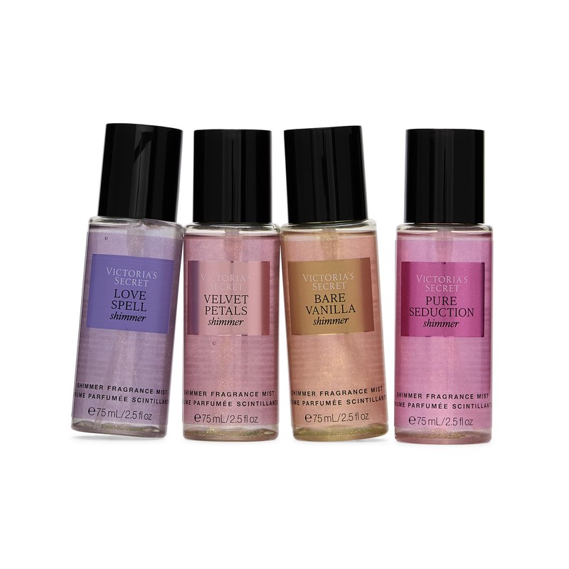 Victoria's Secret Fragrance Mist Collection 4 Piece Shimmer Mini Gift