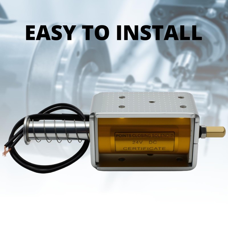 TOMSHIELE DC24V Linear Solenoid，35mm Stroke Push-Pull Solenoid Electromagnet，24V Electric Magnet，Long