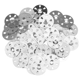 ComPDCVD Pack of 100 Washers Tile Carrier 35 mm Diameter Galvanised Steel Insulation Thermal Plate Fixed Nail Seals for Plasterboard Composite Panels