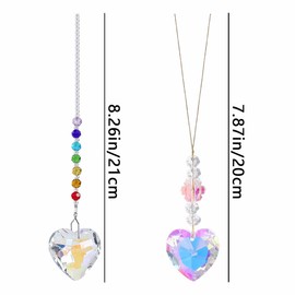 3 PCS Heart Crystal Suncatcher Prisms Colorful Love Shape Suncatcher Hanging Ornament Rainbow Pendants Home Garden Car Decoration for Home Windows Hanging Indoor Outdoor Balcony Aesthetic Patio Garden
