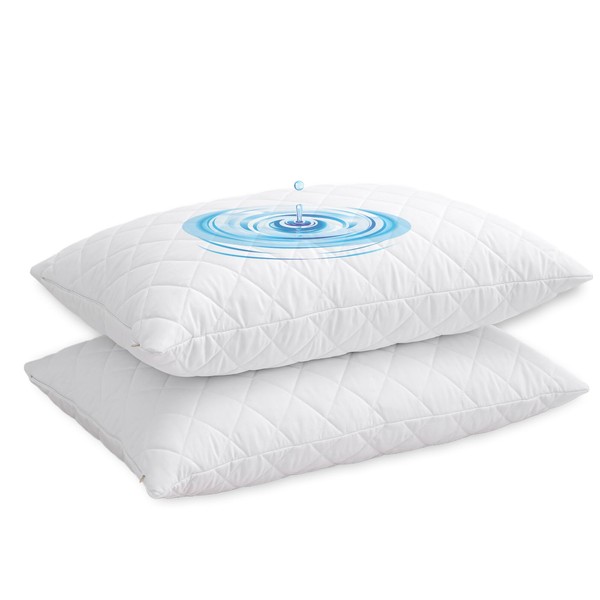 LSC Waterproof Pillow Protectors 2 Pack Quilted Ultra Soft Anti